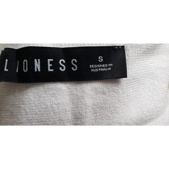 Lioness Top Womens Small White Halter Long Sleeve Backless Crop Y2K Clubwear - Picture 5 of 5